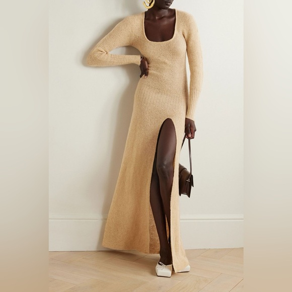 [sold] Jacquemus Beige La Robe Dao Mohair Blend Maxi Dress sz 34 - Picture 10 of 13